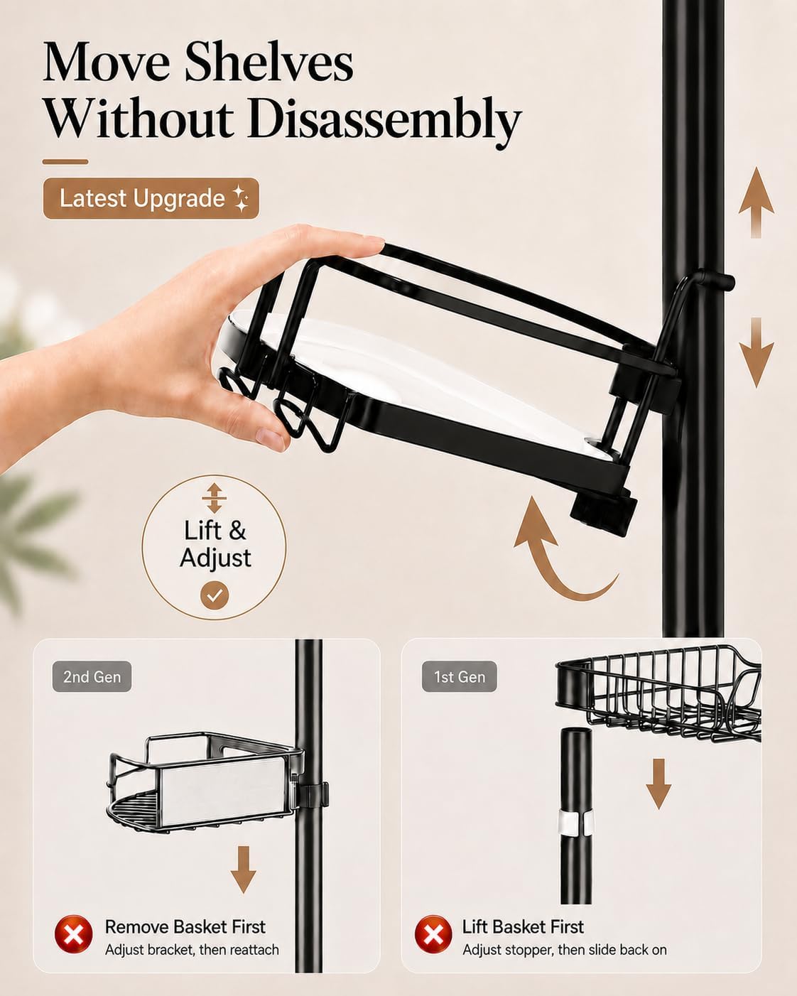 4-Tier Tension Pole Corner Shower Caddy