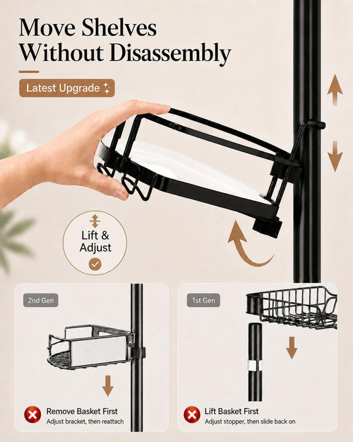4-Tier Tension Pole Corner Shower Caddy