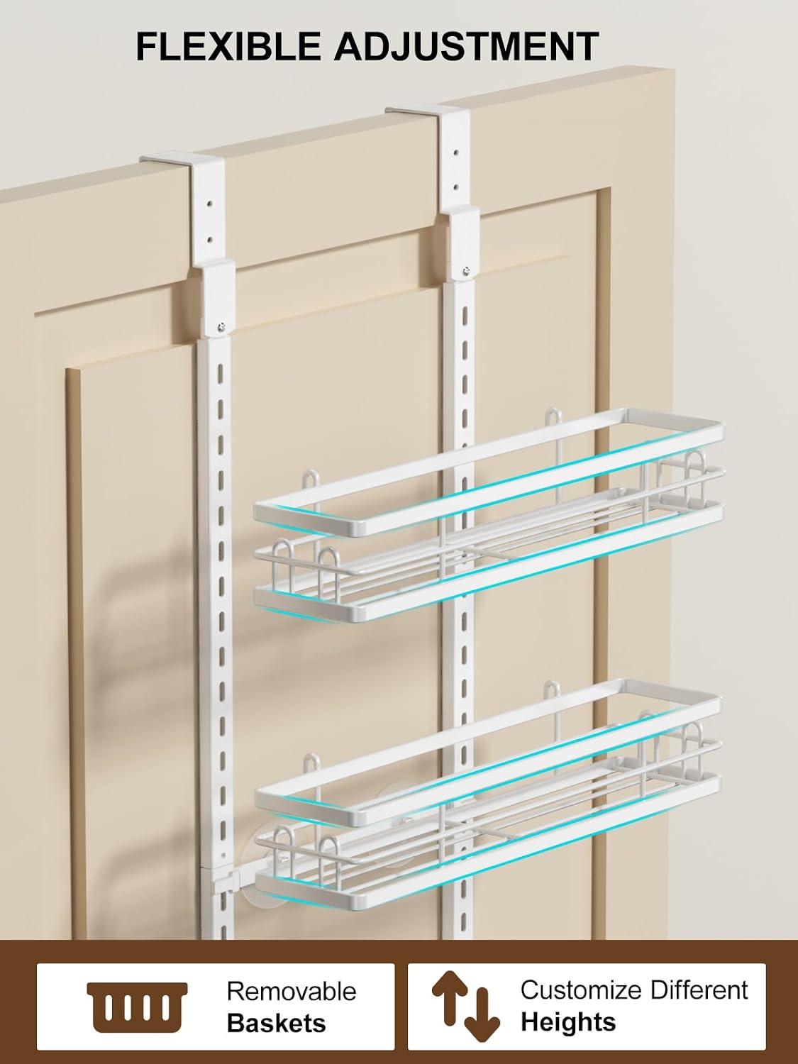 White Metal Over Door Pantry Organizer