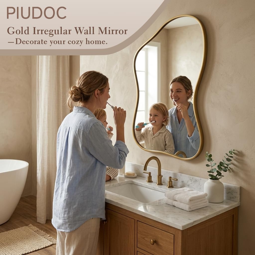 Gold Organic Irregular Wall Mirror