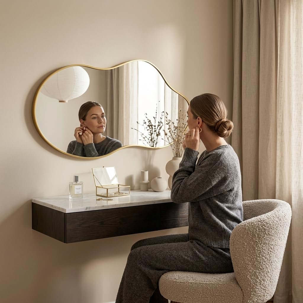 Gold Asymmetrical Decor Wall Mirror