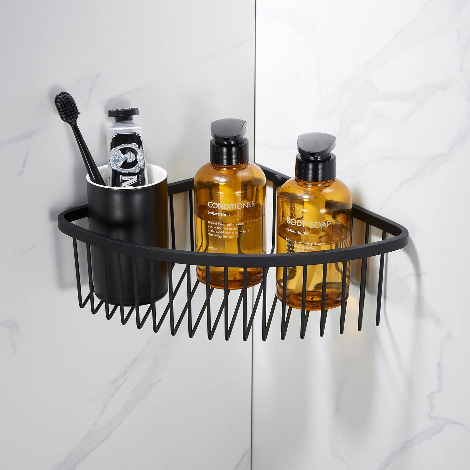 Matte Black Wall Mount Shower Corner Caddy