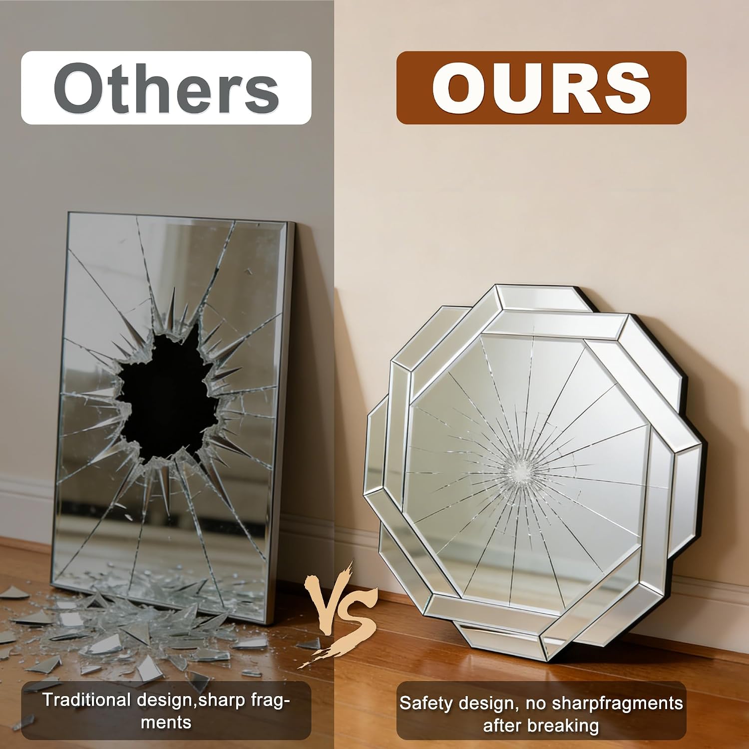 Octagon Beveled Luxury Wall Mirror