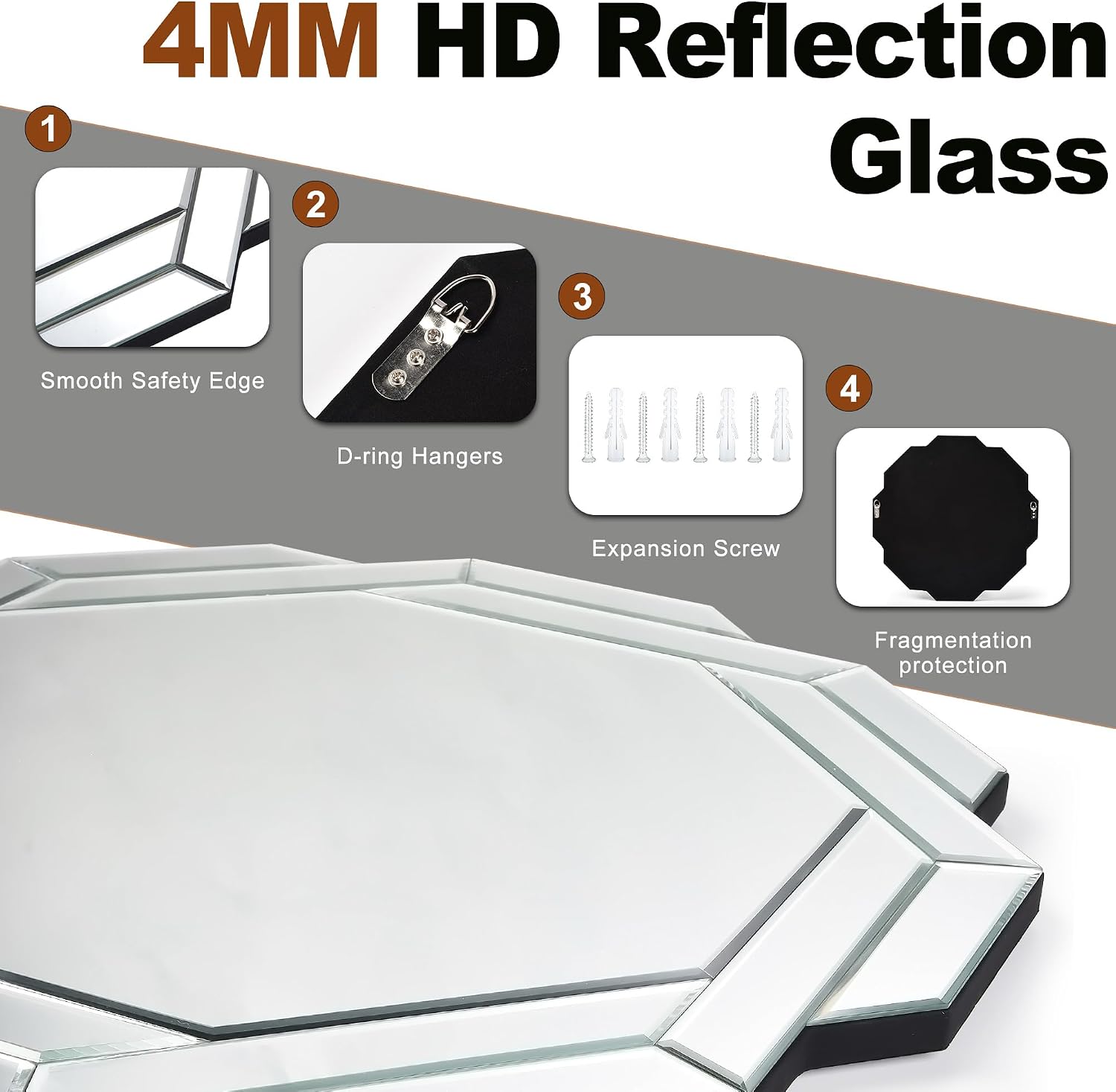Octagon Beveled Luxury Wall Mirror