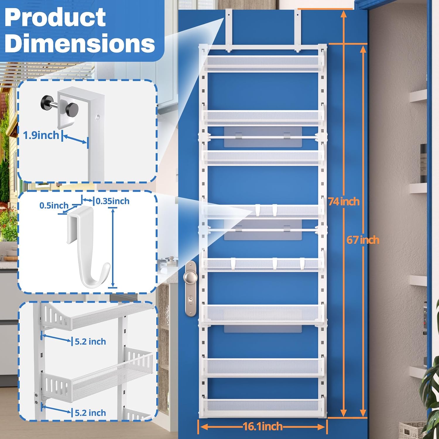 Dual Use 8-Tier Door Spice Rack