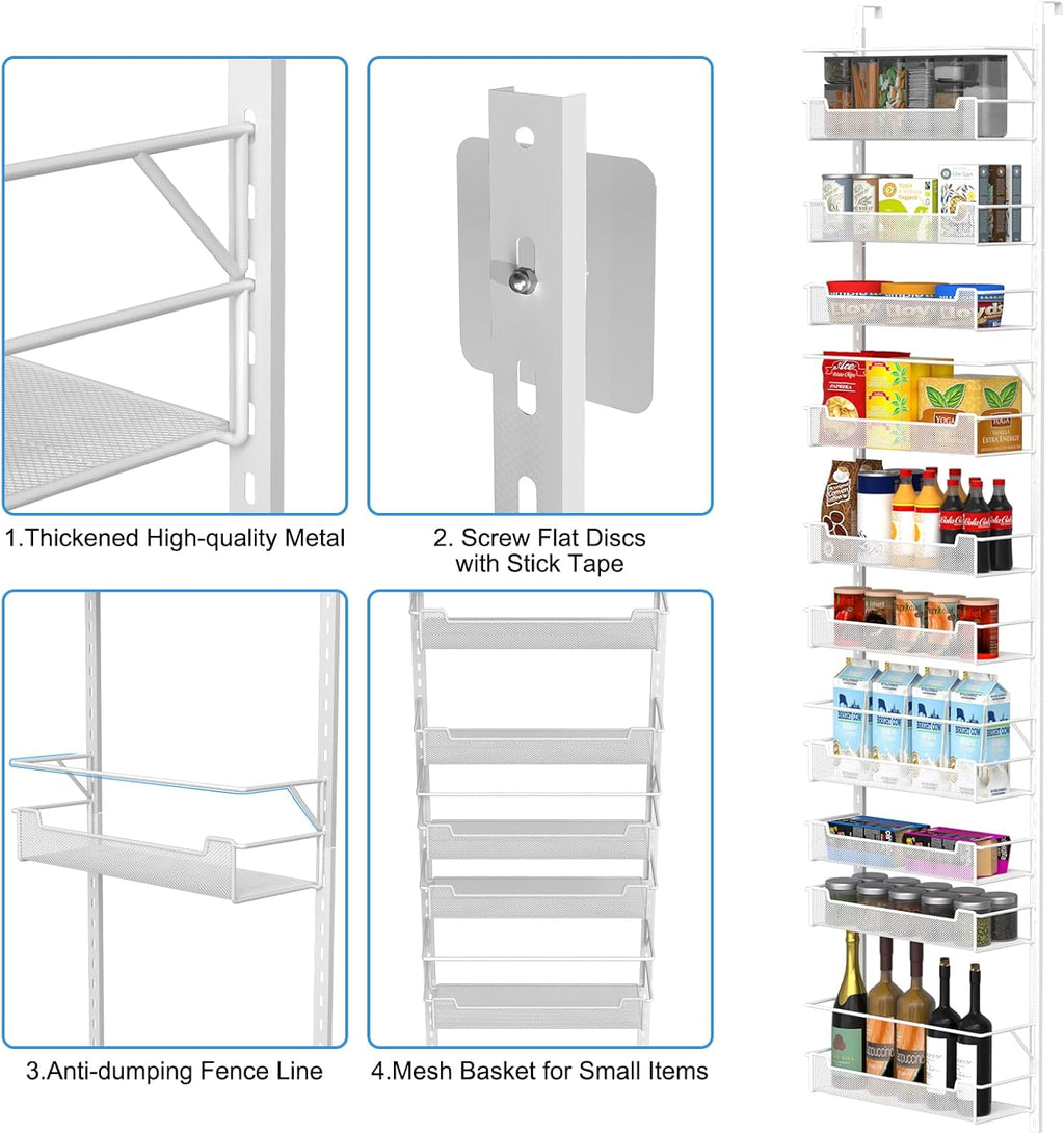 White Over Door Pantry Storage Organizer