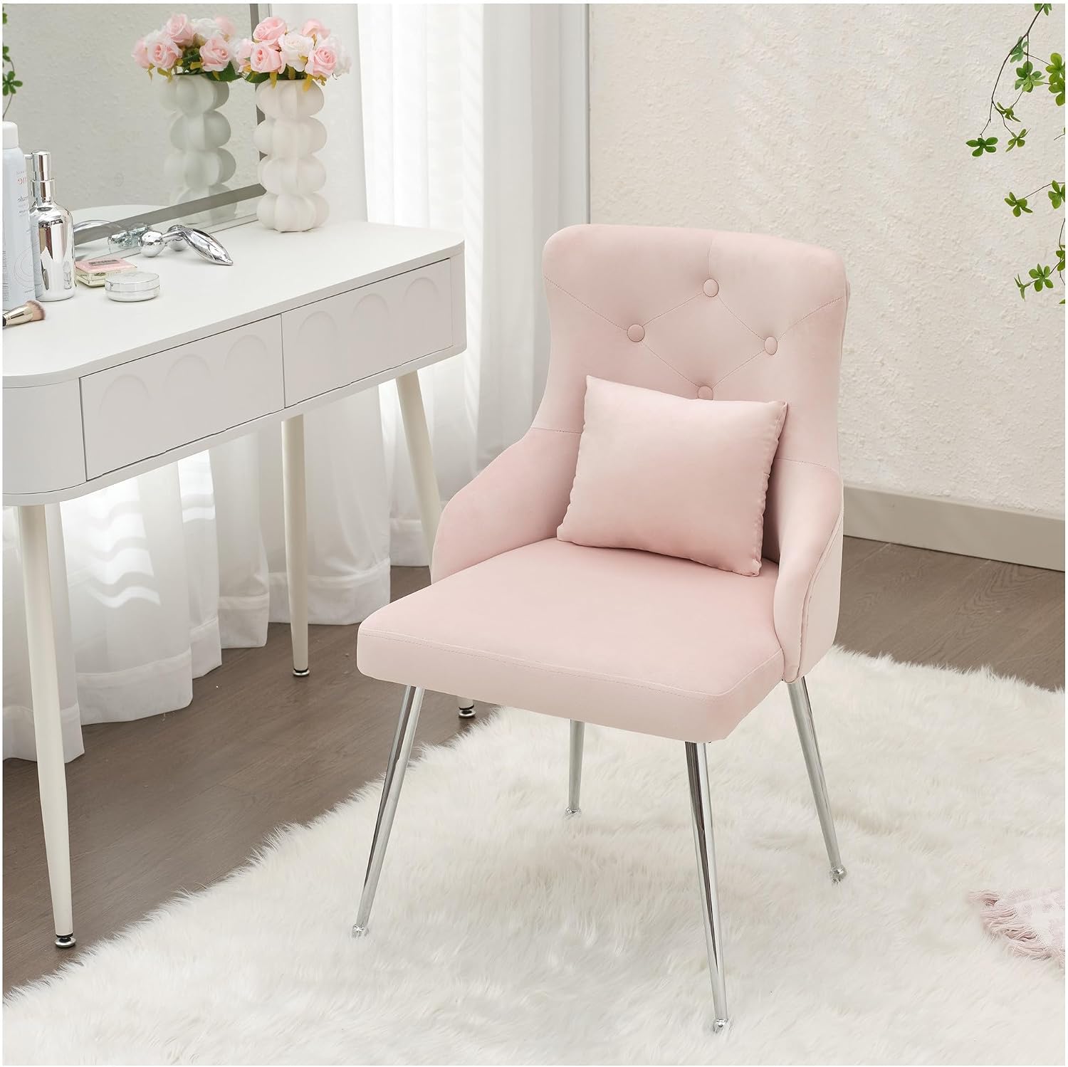 Velvet Backrest Makeup Vanity Chair