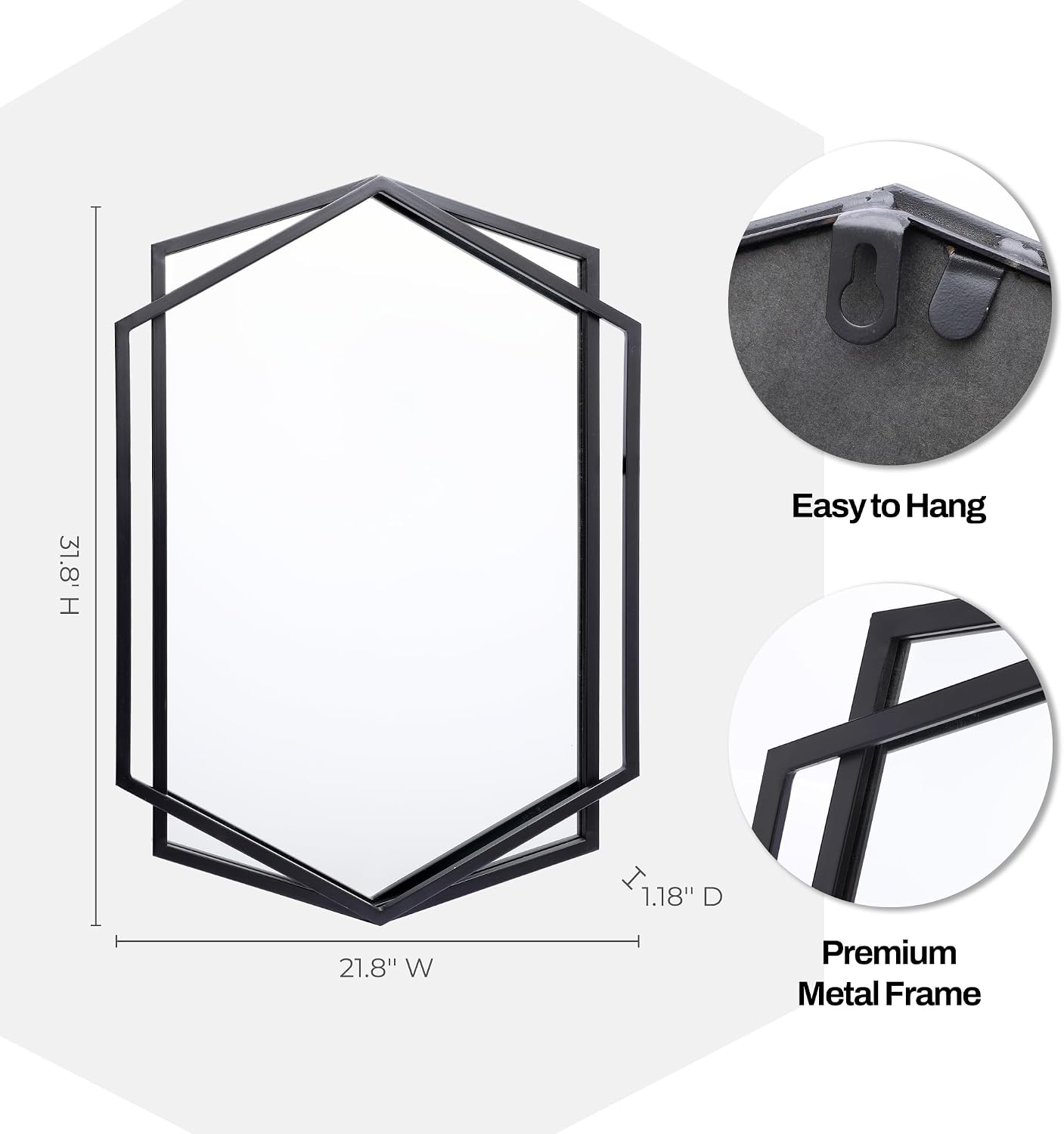Black Metal Frame Vanity Wall Mirror