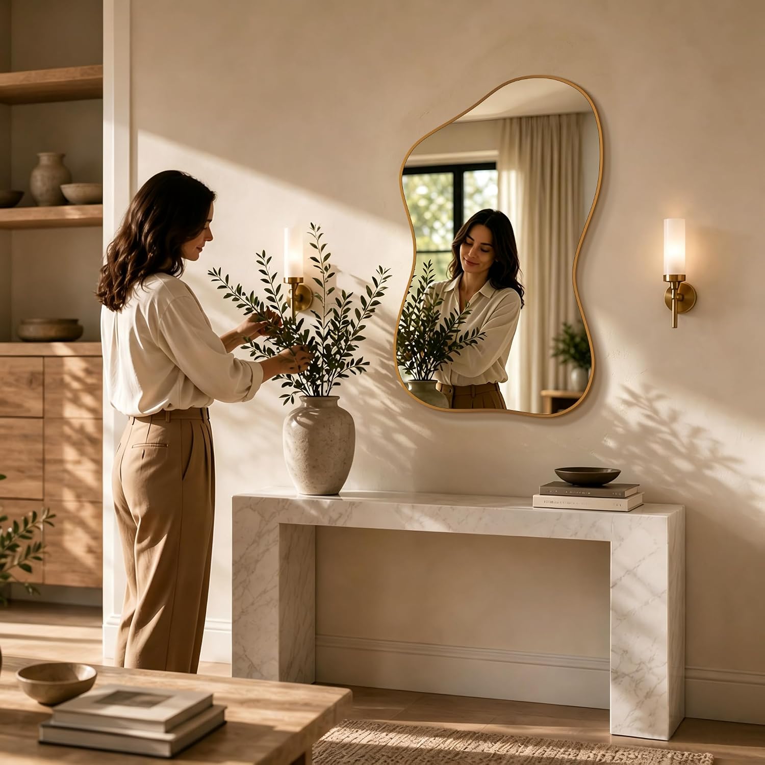 Gold Organic Irregular Wall Mirror