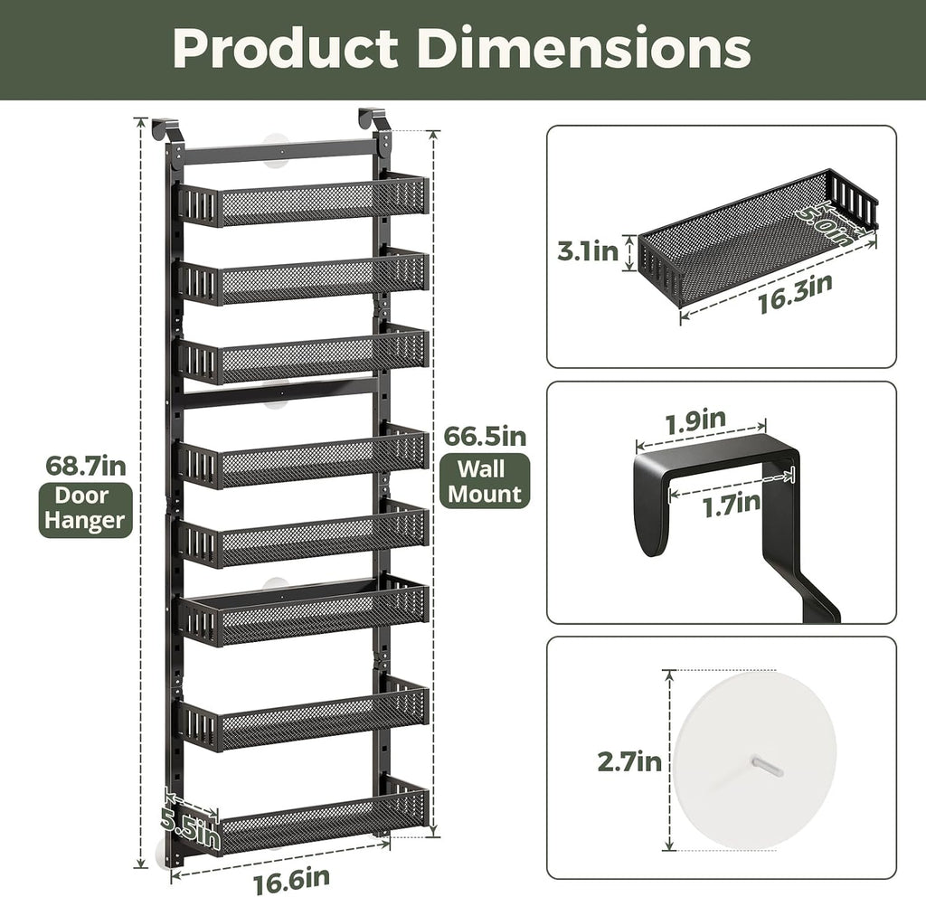8 Tier Dual Use Door Storage Organizer