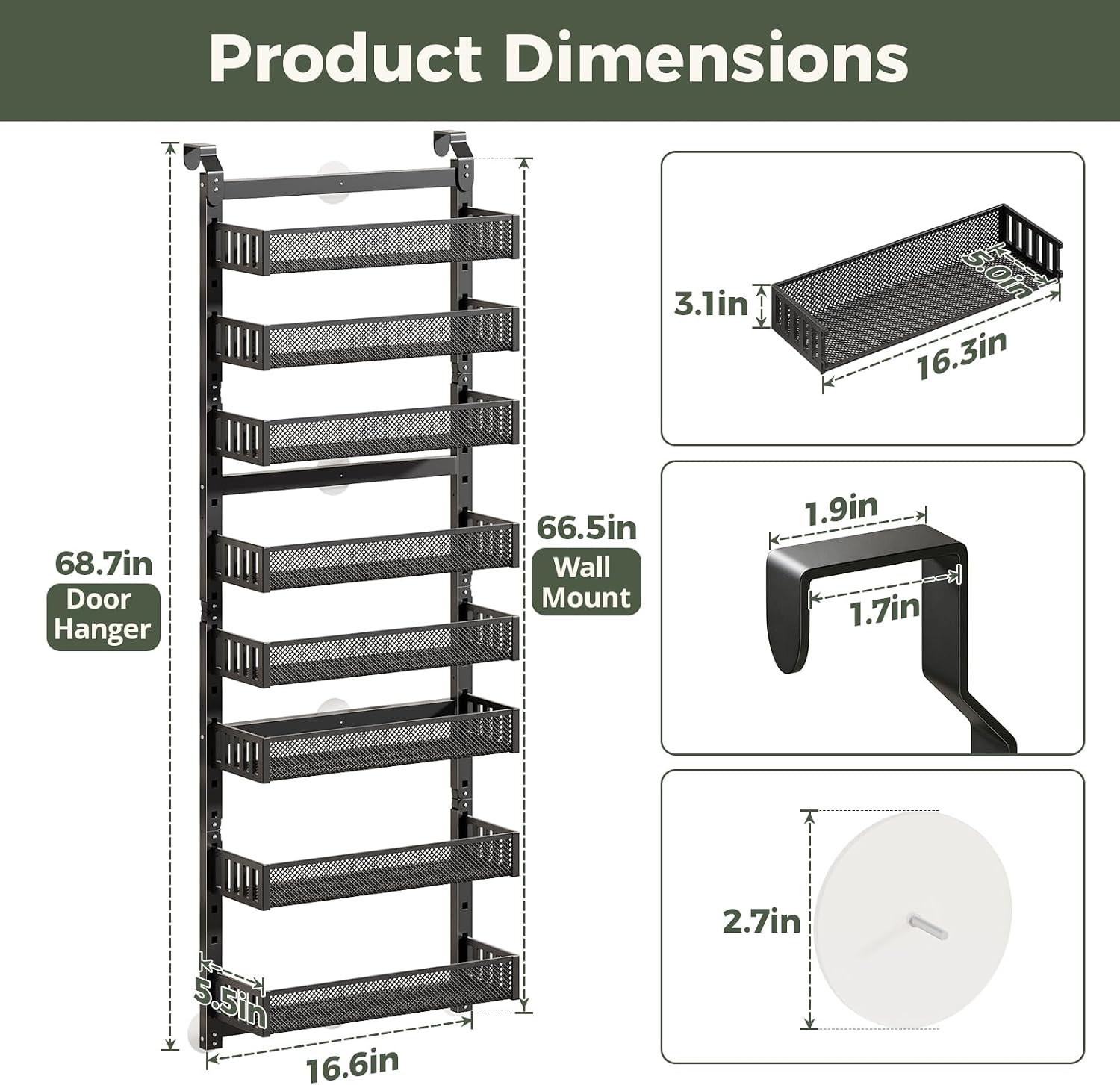 8 Tier Dual Use Door Storage Organizer
