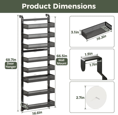 8 Tier Dual Use Door Storage Organizer