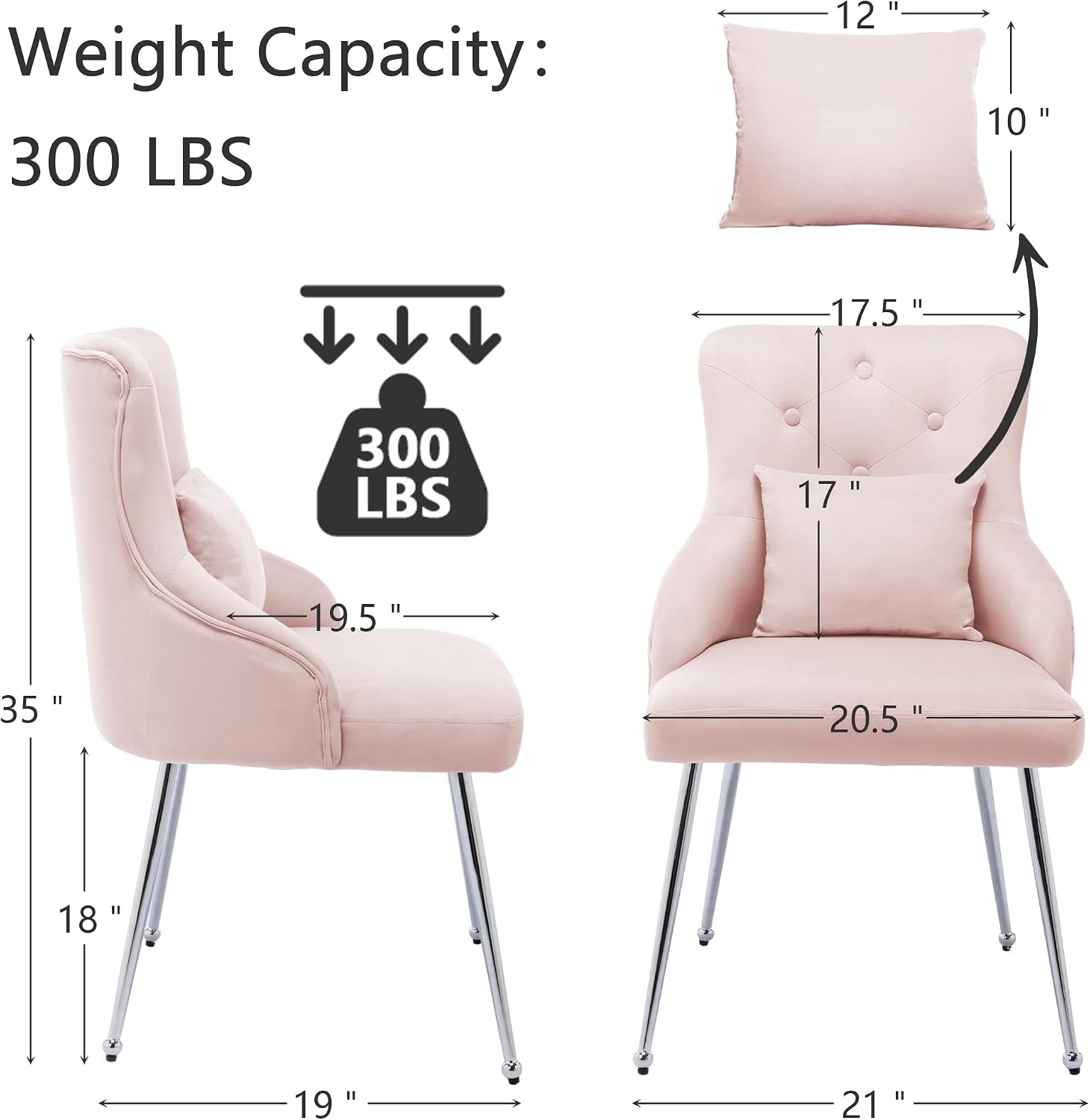 Velvet Backrest Makeup Vanity Chair