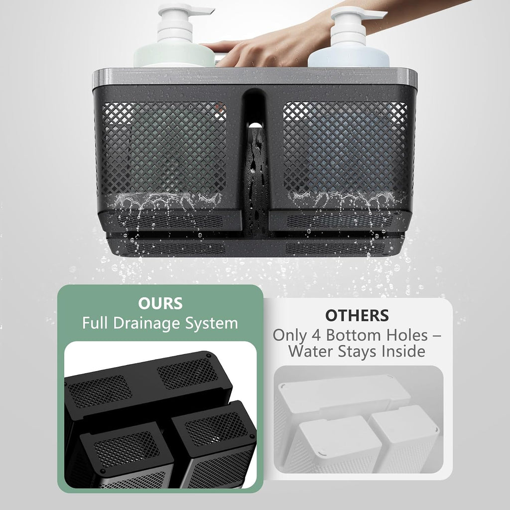 2 Pack Black Portable Dorm Shower Tote Caddy