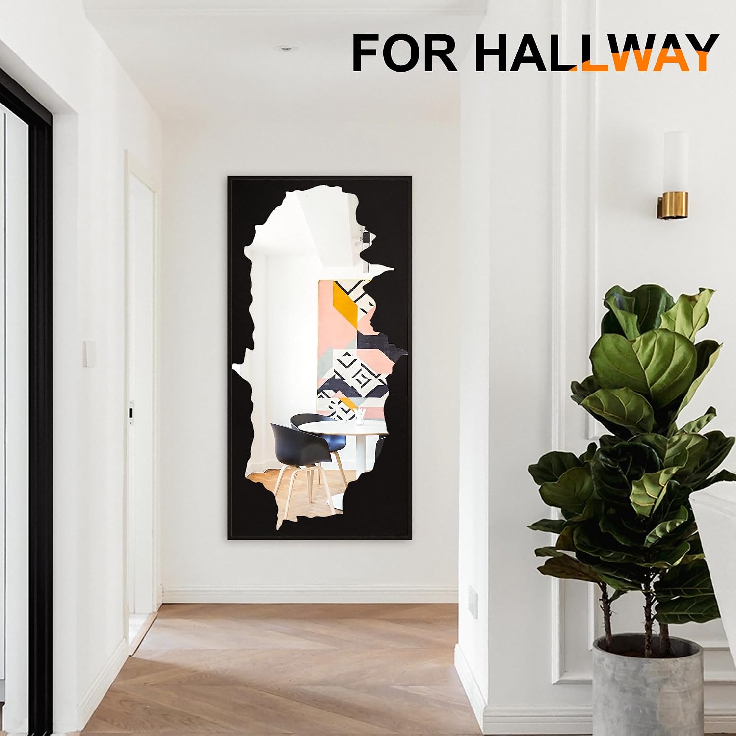 Black Abstract Full Length Standing Mirror