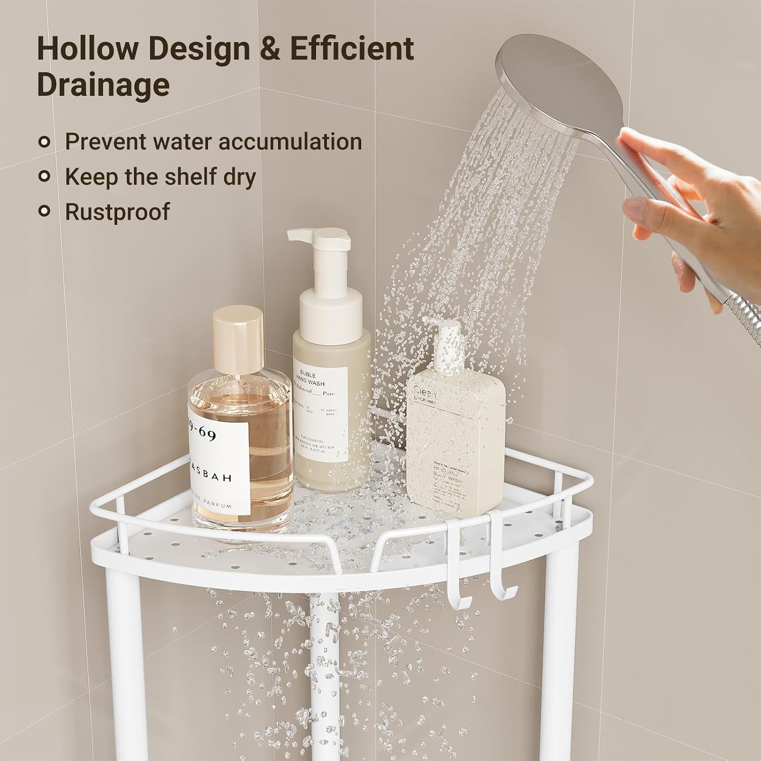 White 4-Tier Standing Corner Shower Caddy