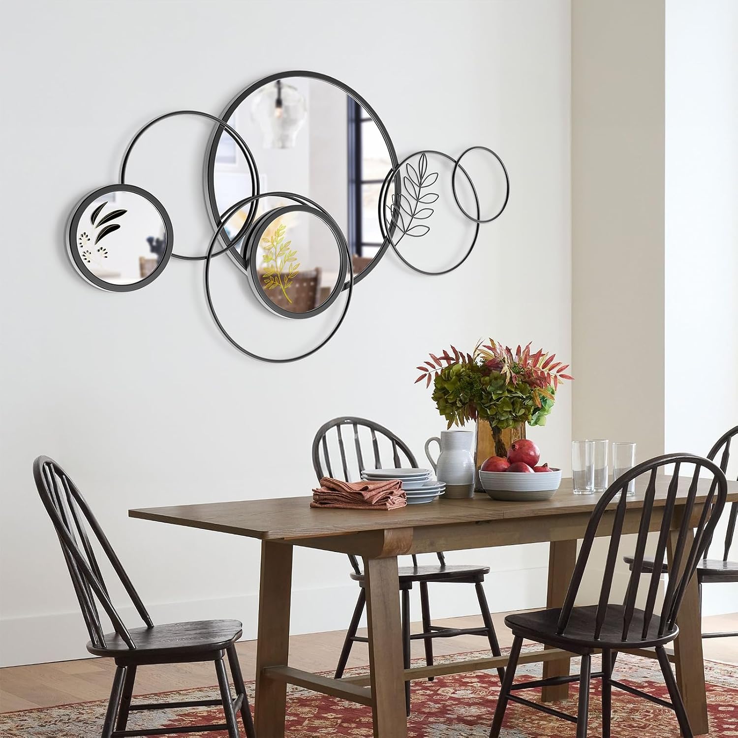 Large Metal Round Decor Wall Mirror