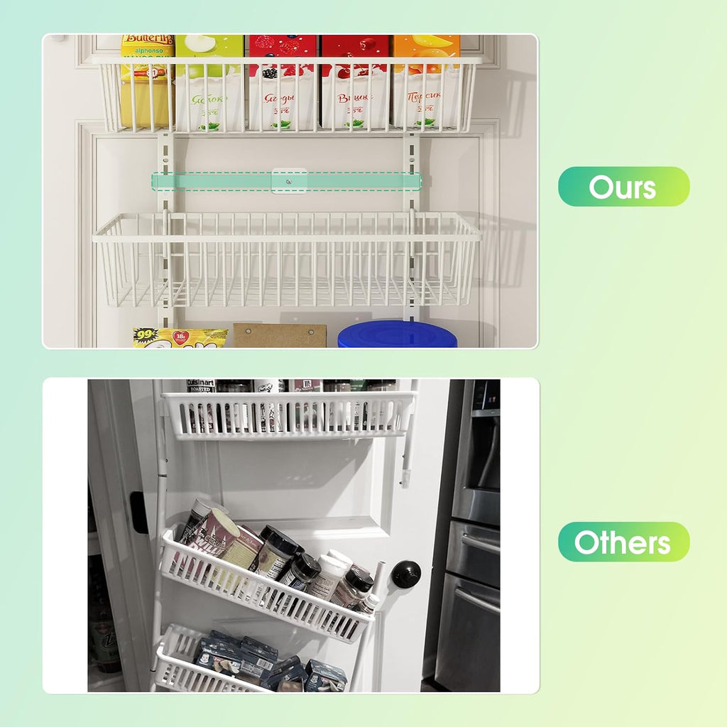 White Metal 9-Tier Door Spice Organizer