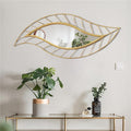 Gold Leaf Teardrop Metal Wall Mirror