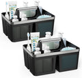 2 Pack Black Portable Dorm Shower Tote Caddy