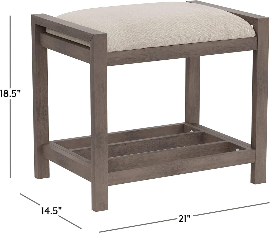 Antique Gray Amelia Vanity Stool