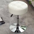 White PU Leather Adjustable Swivel Vanity Stool