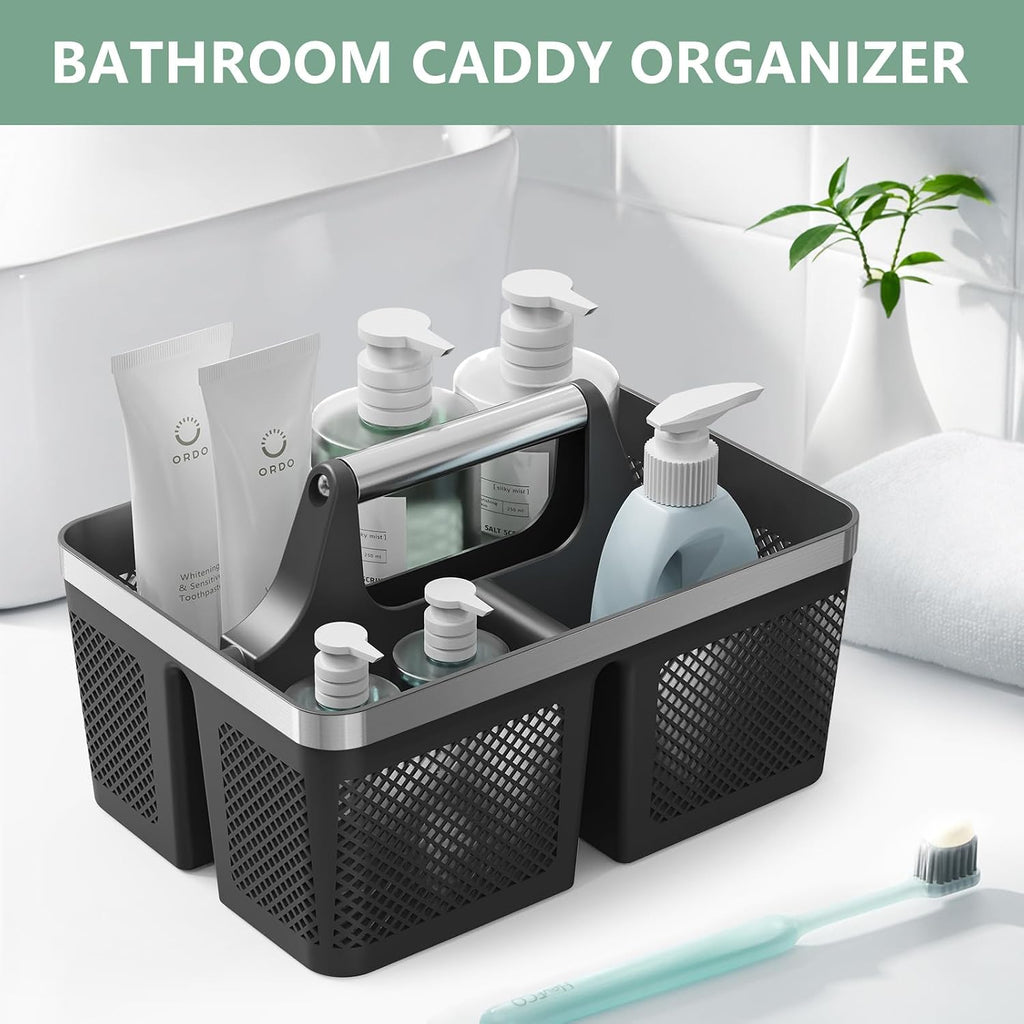 2 Pack Black Portable Dorm Shower Tote Caddy