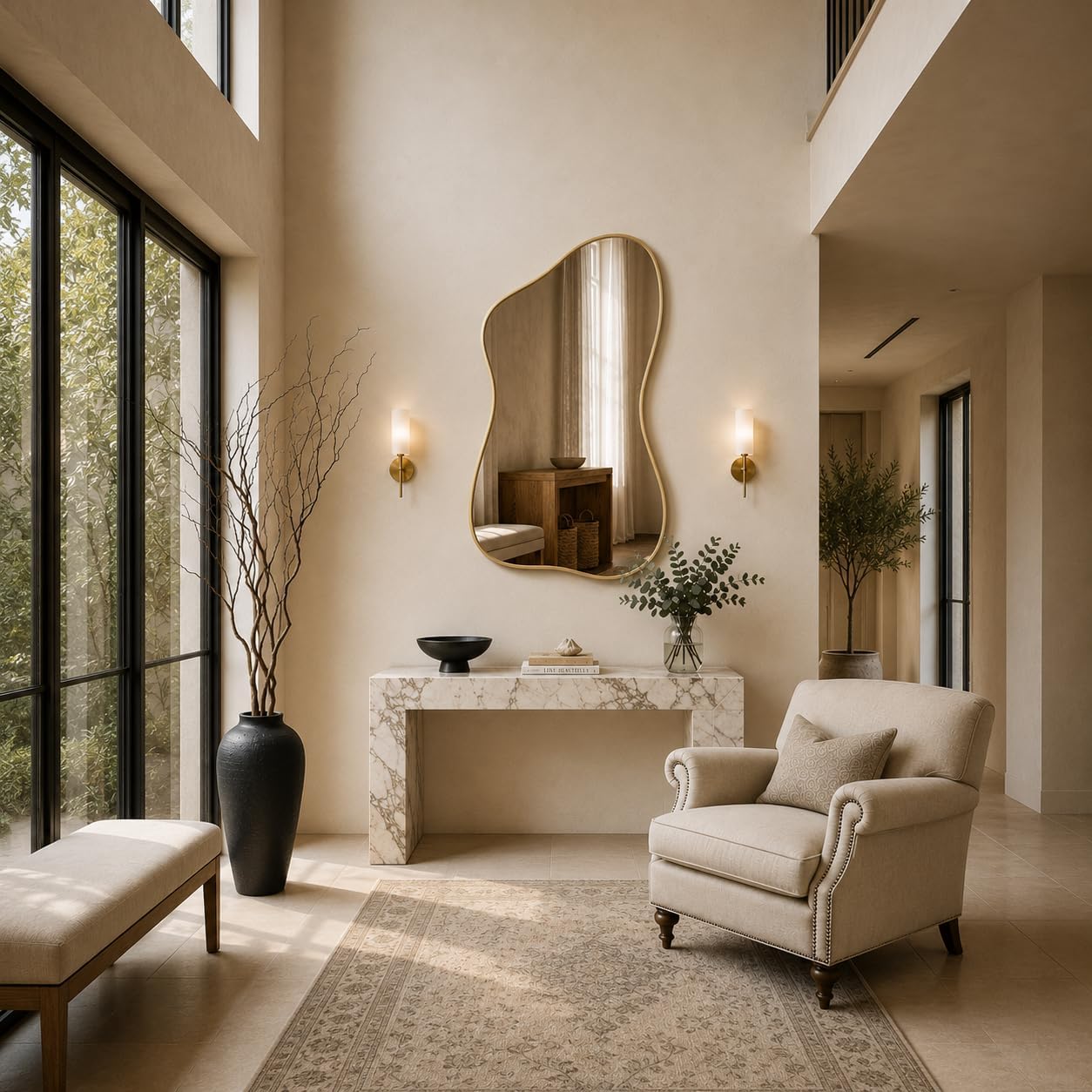 Gold Organic Irregular Wall Mirror