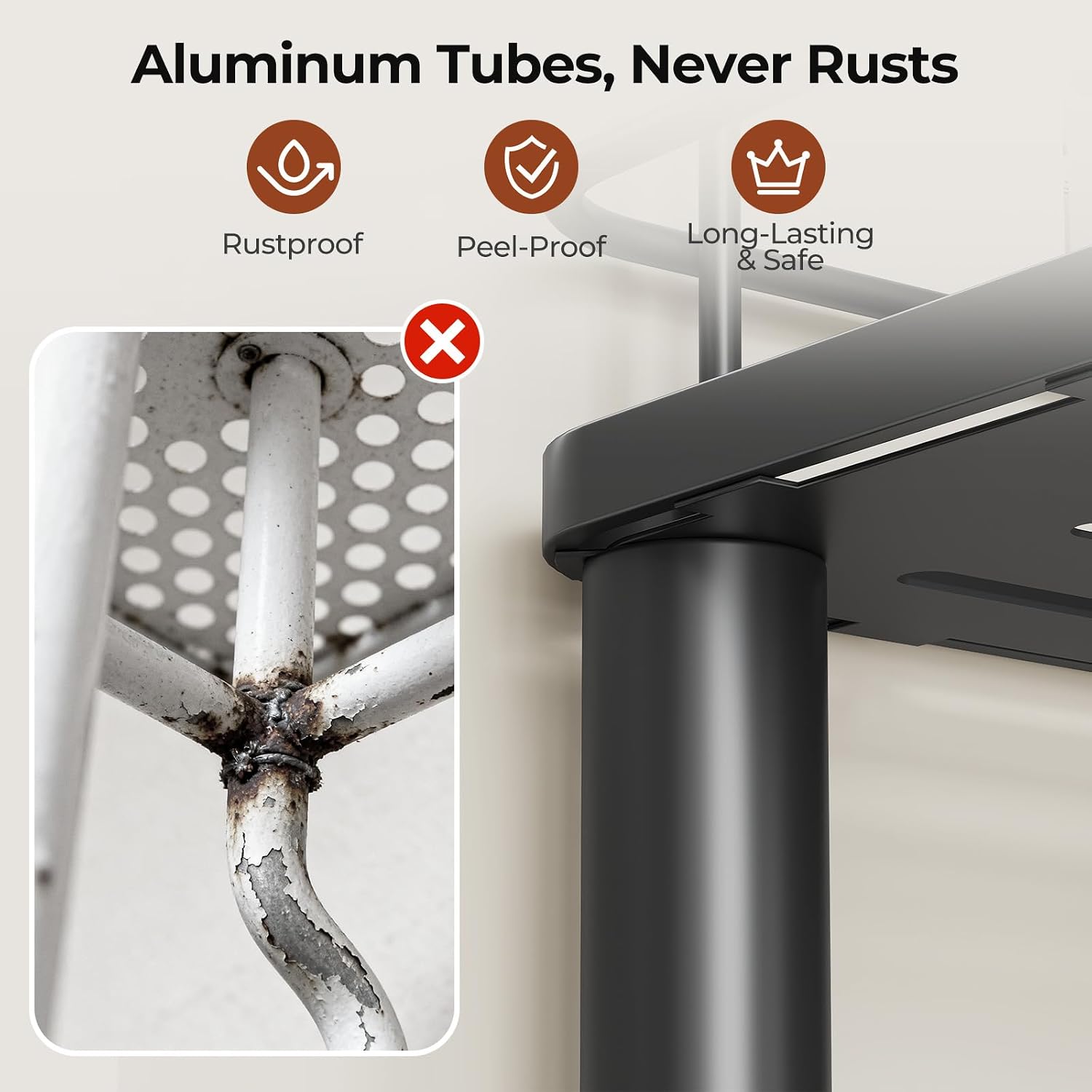 Black 4-Tier Standing Shower Corner Caddy