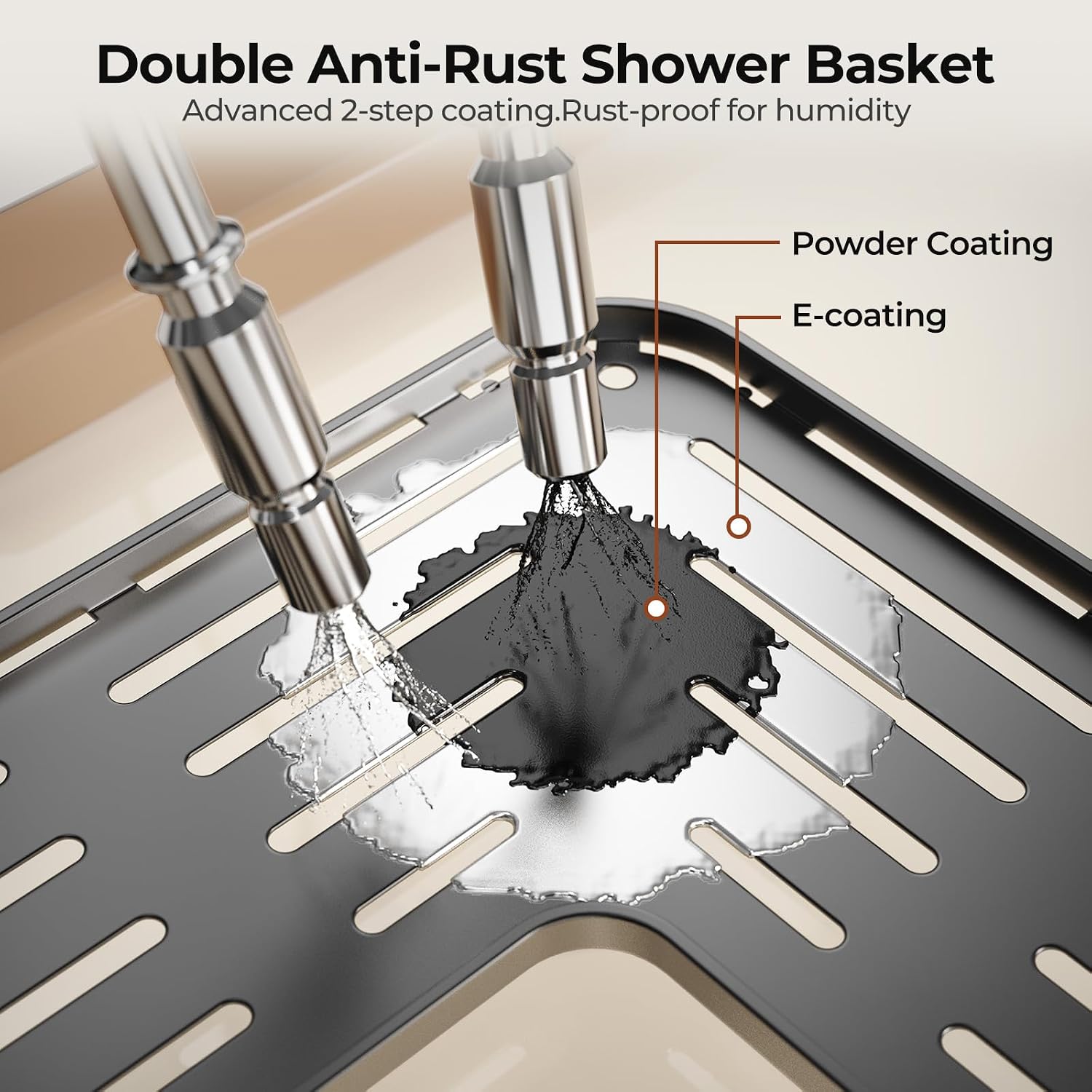 Black 4-Tier Standing Shower Corner Caddy