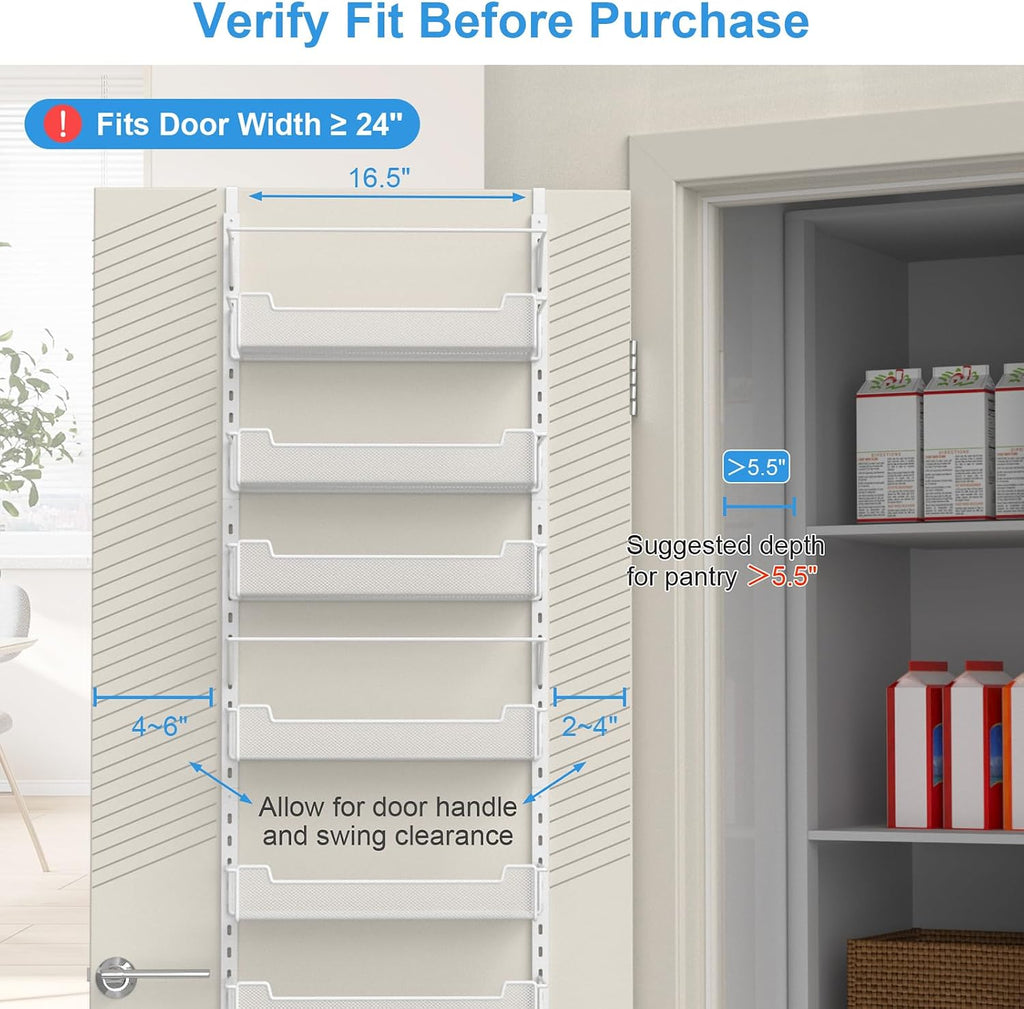 White Over Door Pantry Storage Organizer