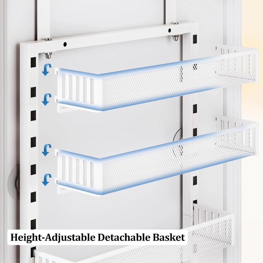 White 8-Tier Door Pantry Storage Rack