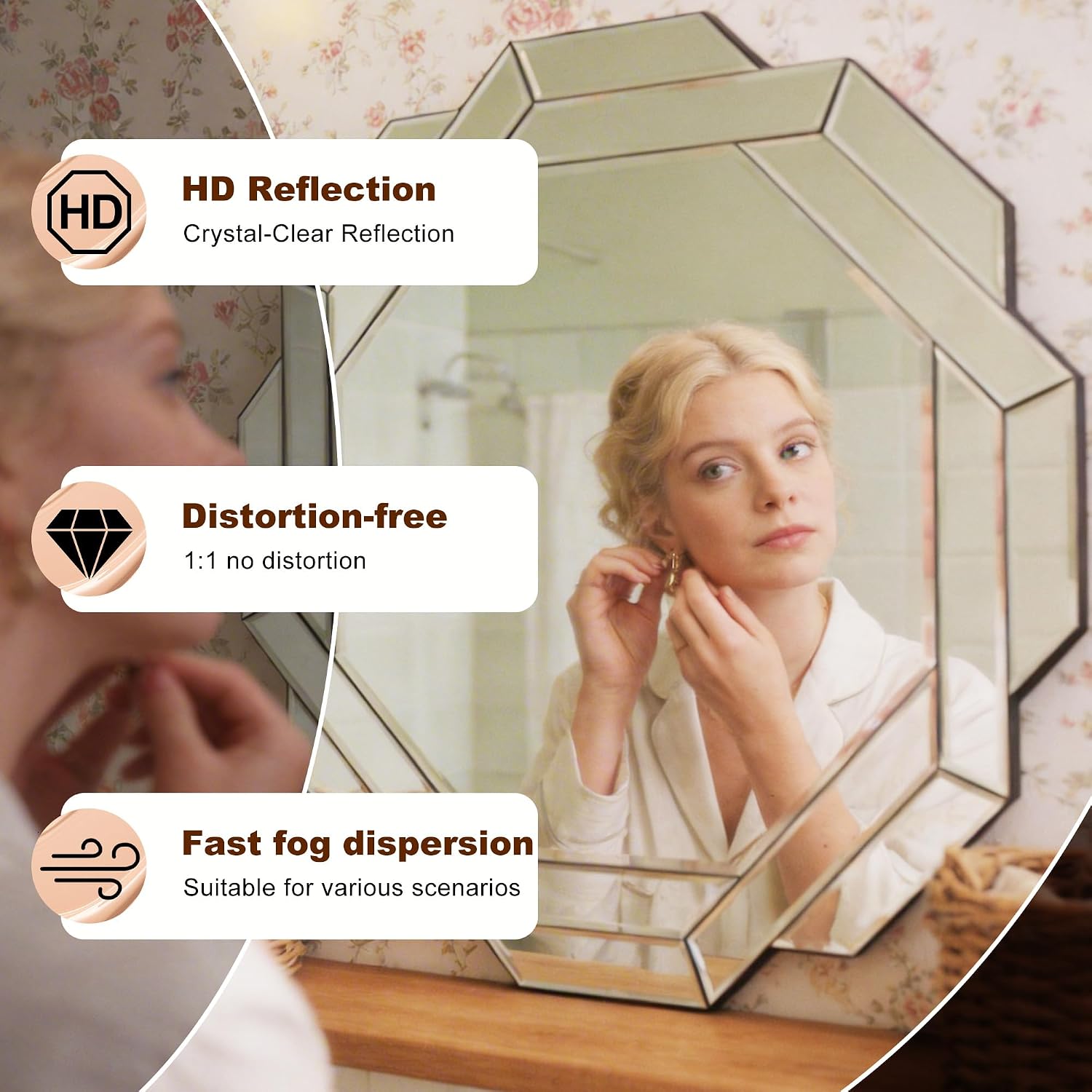 Octagon Beveled Luxury Wall Mirror