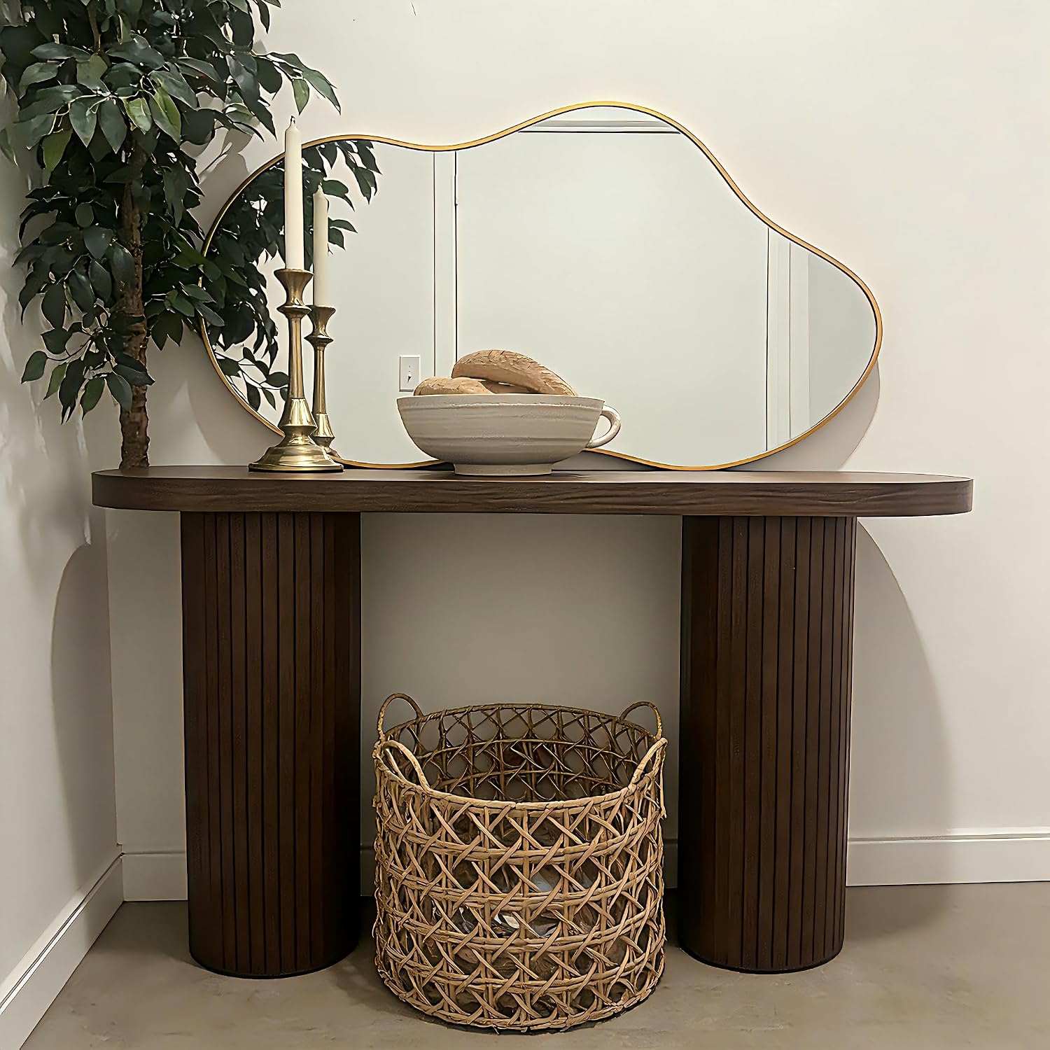Gold Asymmetrical Decor Wall Mirror