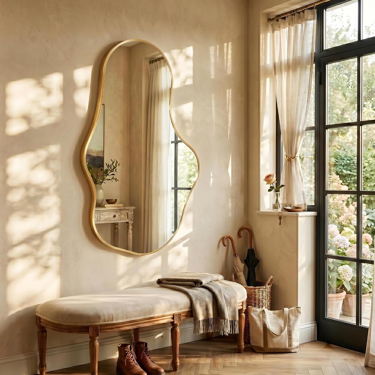 Gold Irregular Bathroom Wall Mirror