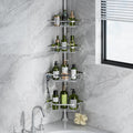 Silver 4-Tier Tension Pole Shower Organizer