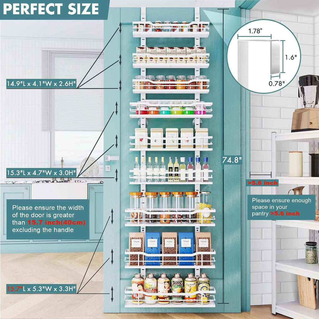 Metal 9-Tier Door Pantry Organizer