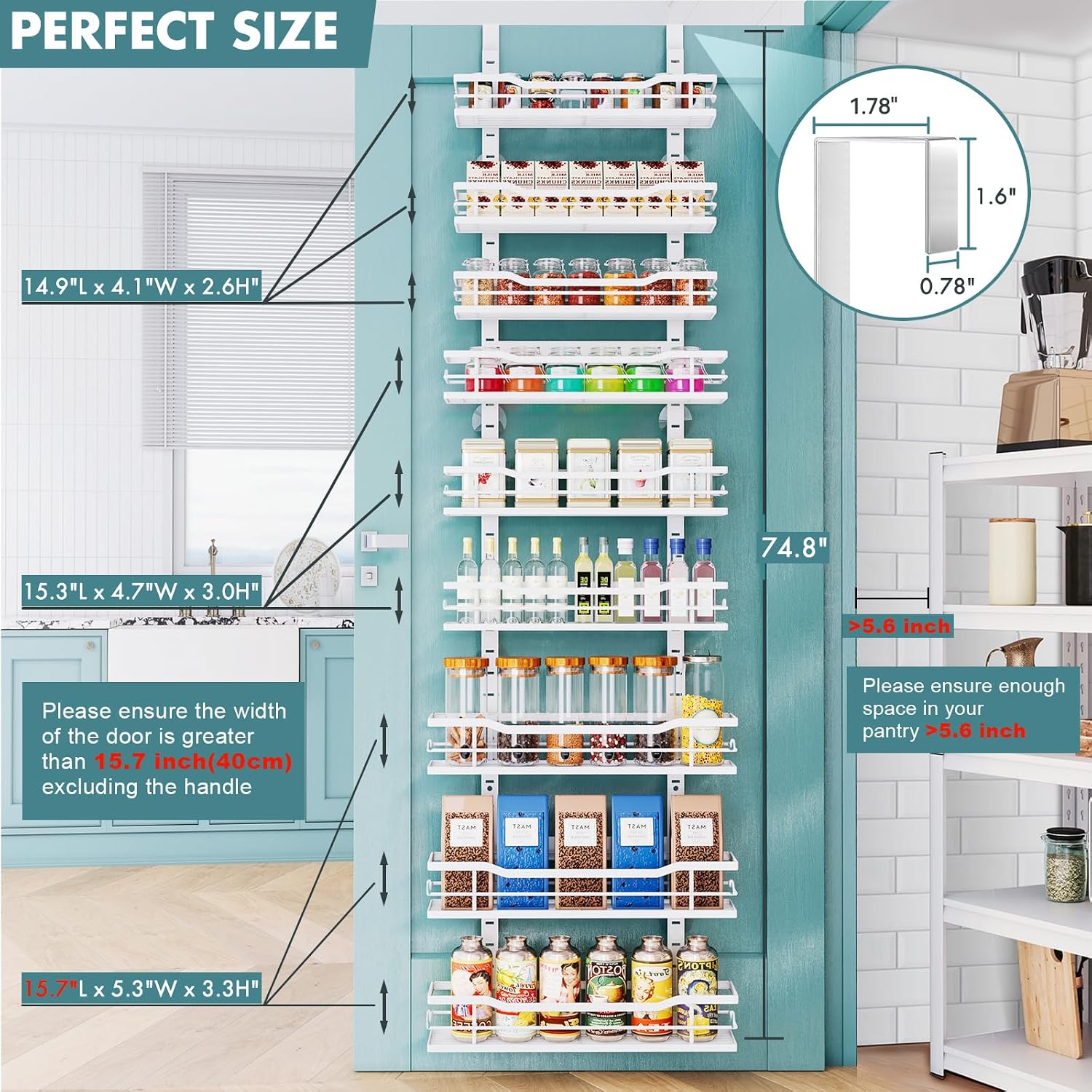 Metal 9-Tier Door Pantry Organizer