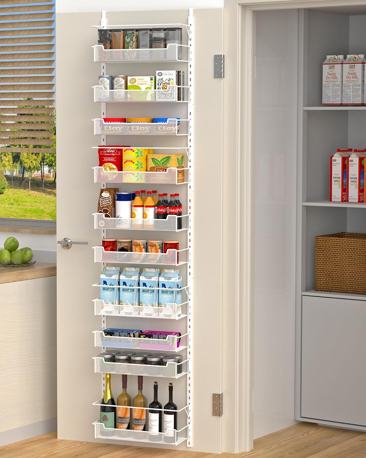 White Over Door Pantry Storage Organizer