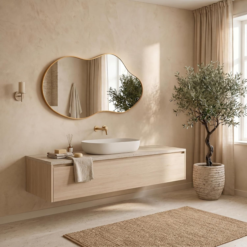 Gold Asymmetrical Decor Wall Mirror