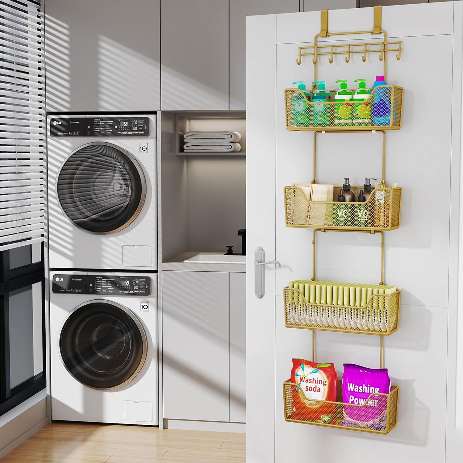 4 Basket Over Door Hanging Organizer