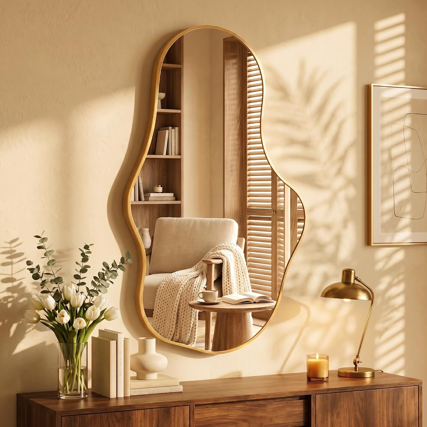 Gold Irregular Bathroom Wall Mirror
