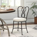 Bronze Iron Frame Cream Upholstered Vanity Stool