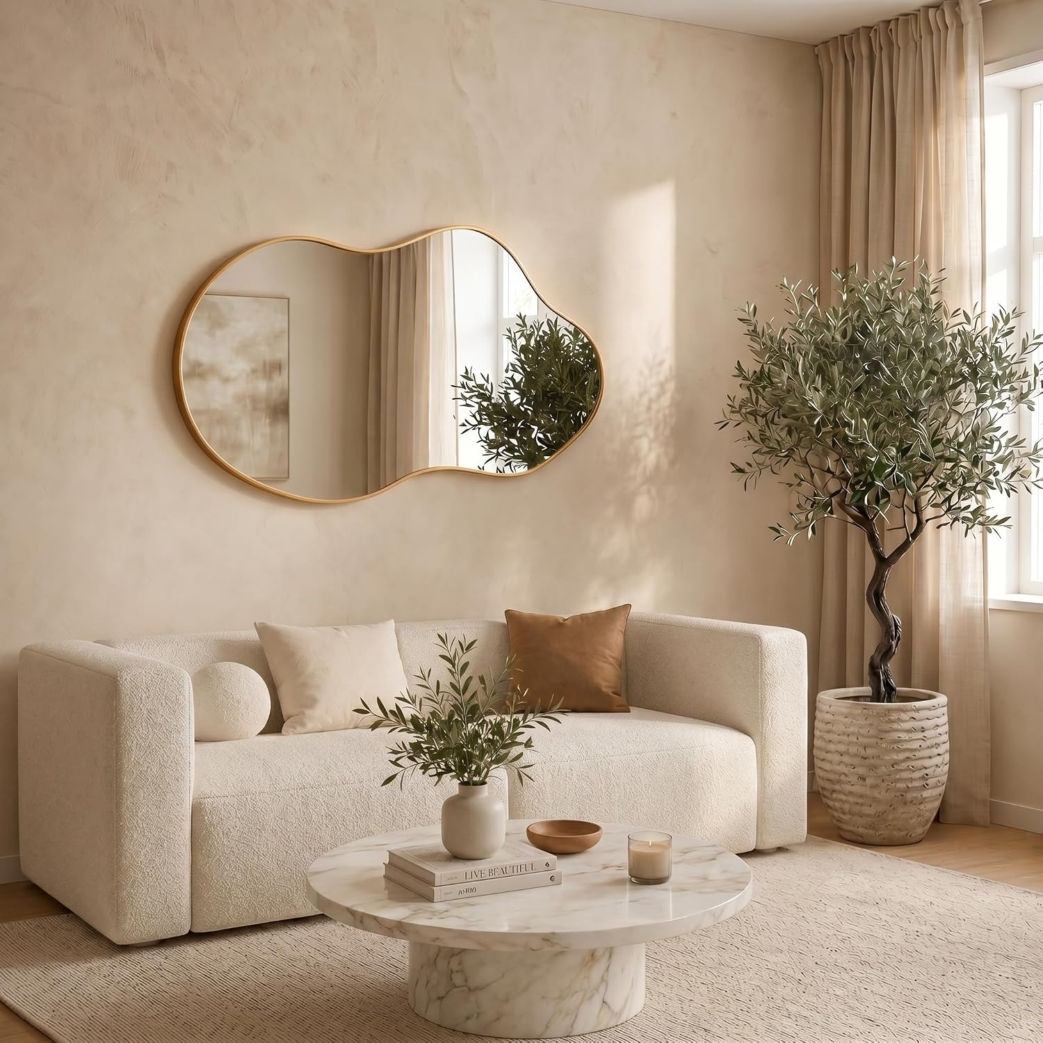Gold Asymmetrical Decor Wall Mirror