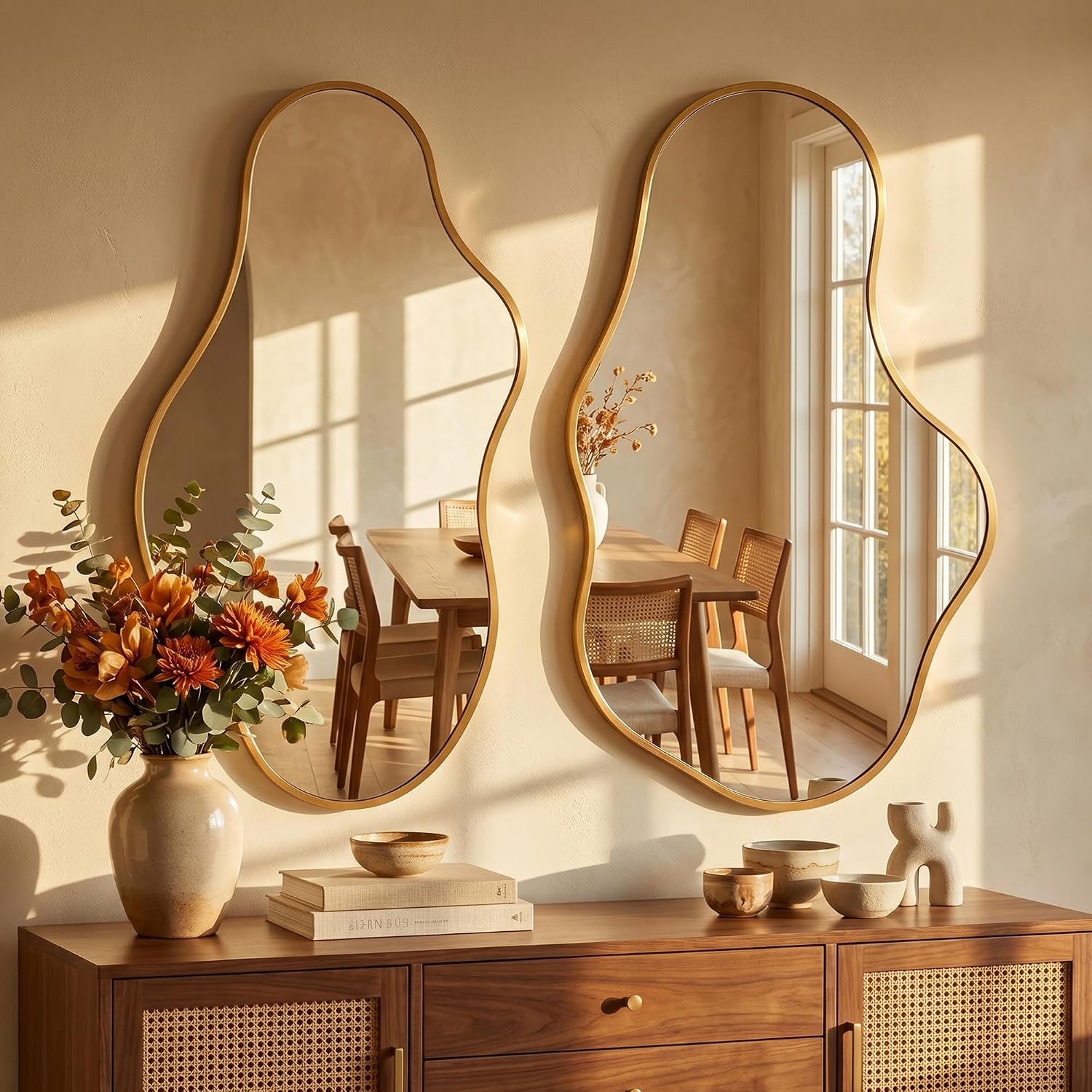 Gold Irregular Bathroom Wall Mirror