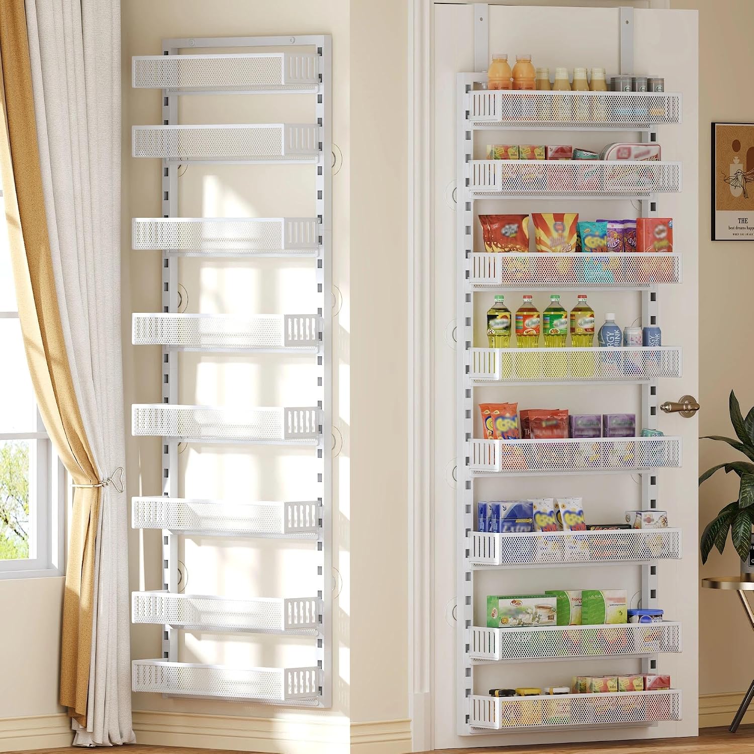 White 8-Tier Door Pantry Storage Rack