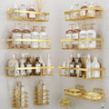 10 Pack Bright Gold Adhesive Shower Caddy Set