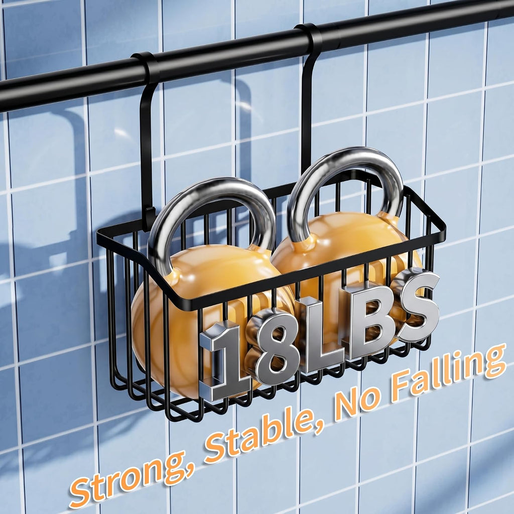 Black Over-Tub Kids Bath Toy Storage Rack
